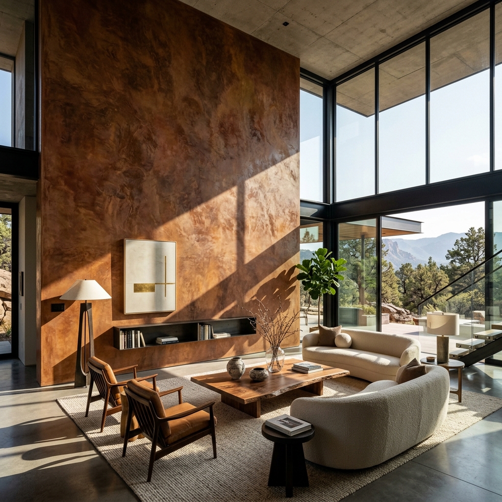 High contrast luxury architectural wall finish