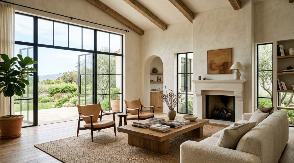 Chalk Blanc Mediterranean Great Room - Limewash Finish