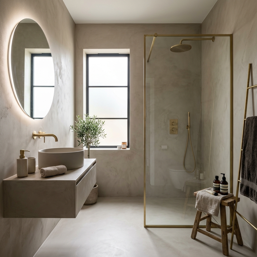 Seamless Spa Bathroom - Microcement Finish