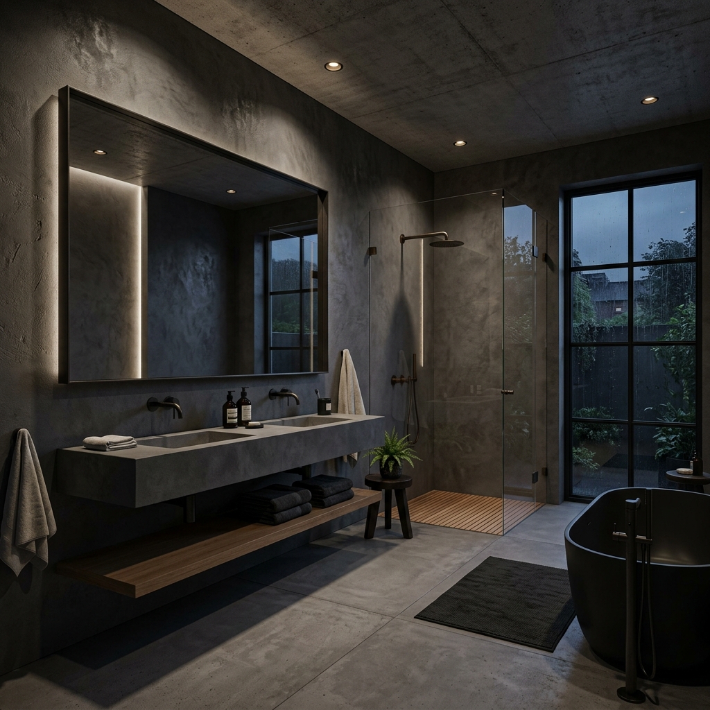 Moody Master Bath - Microcement Finish