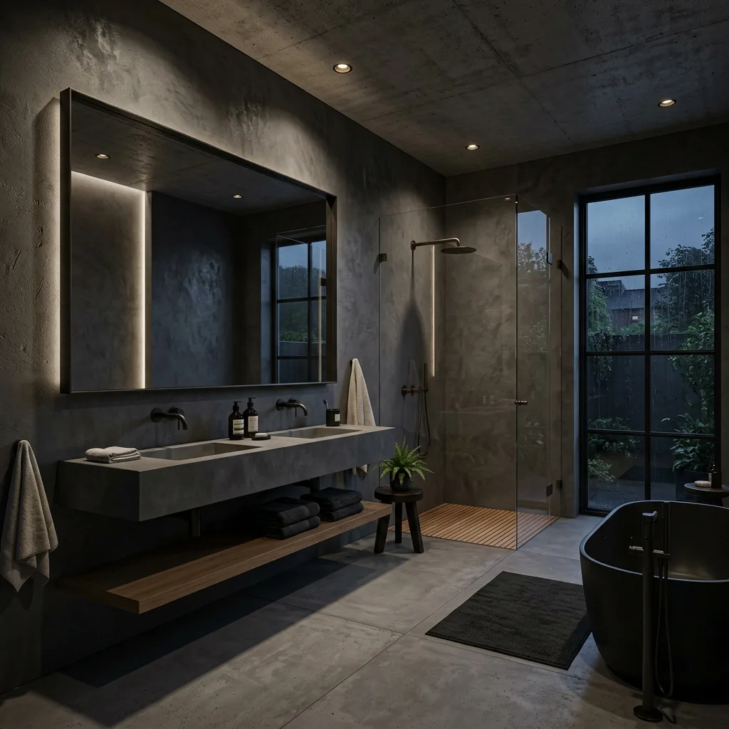 Moody Master Bath - Microcement Finish