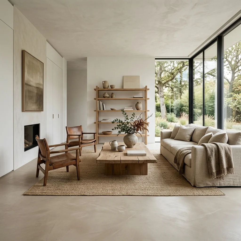 Monolithic Living Floor - Microcement Finish