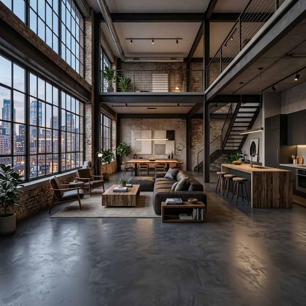 Industrial Open Space - Microcement Finish